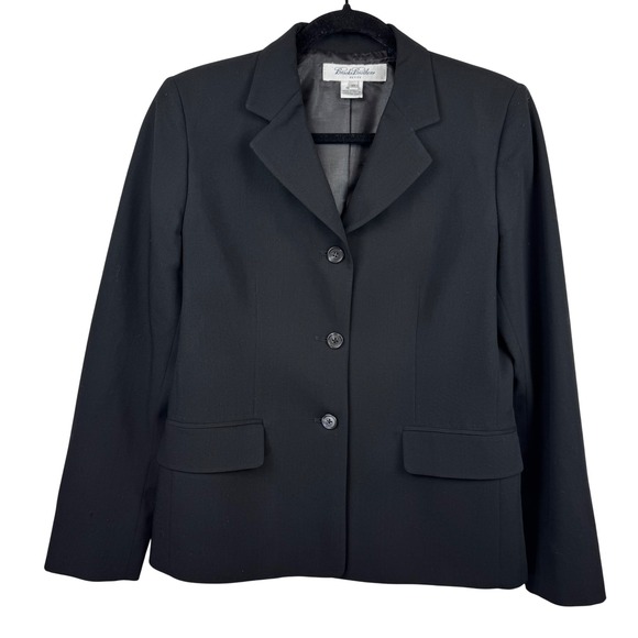 Brooks Brothers Blazer Jacket Petite Size 6 Black Wool Career Academia Business - Picture 3 of 16